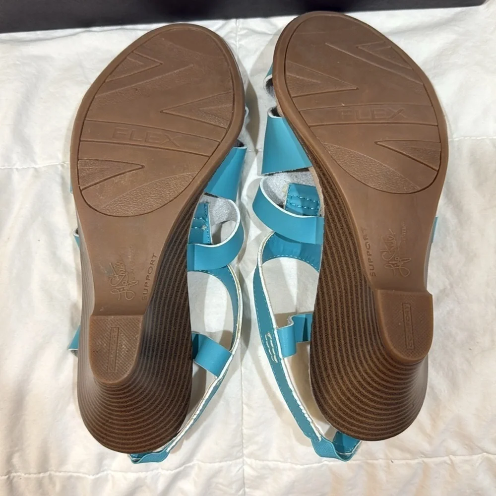 Lifestride Women's turquoise Wedge Sandals Sz 9 - Picture 4 of 7